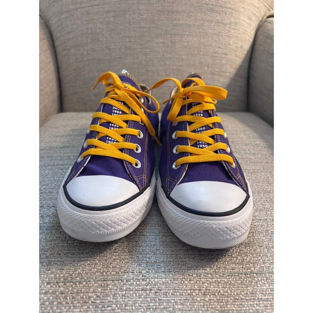Converse Chuck Taylor All Star NBA Los Angeles Lakers Purple Gold Sneakers Men 8 - Picture 4 of 10